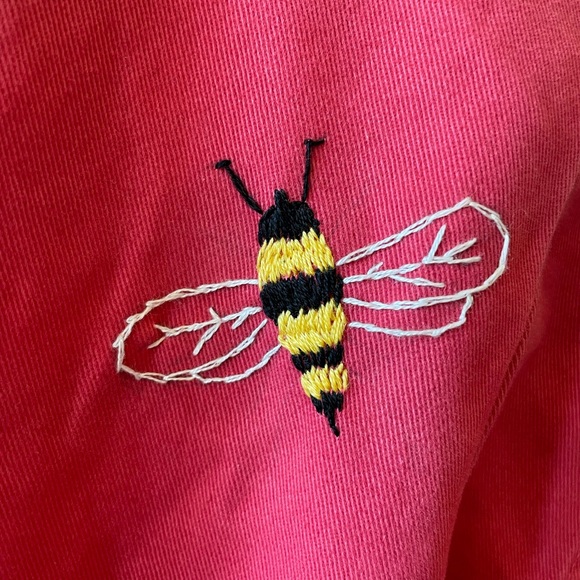 Eddie Bauer hand embroidered red jean jacket - Picture 5 of 15